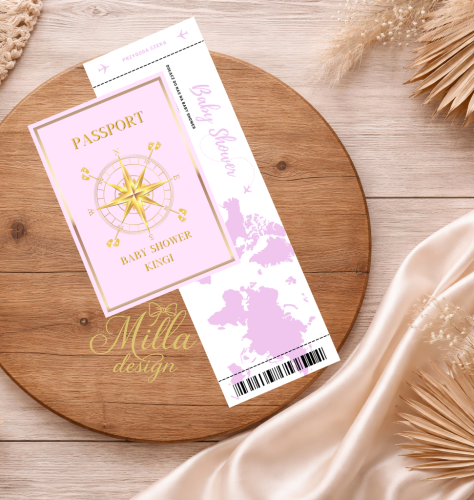 PASZPORT&amp; BILET BABY PINK NR 1