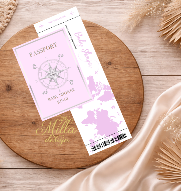 PASZPORT&amp; BILET BABY PINK NR 3